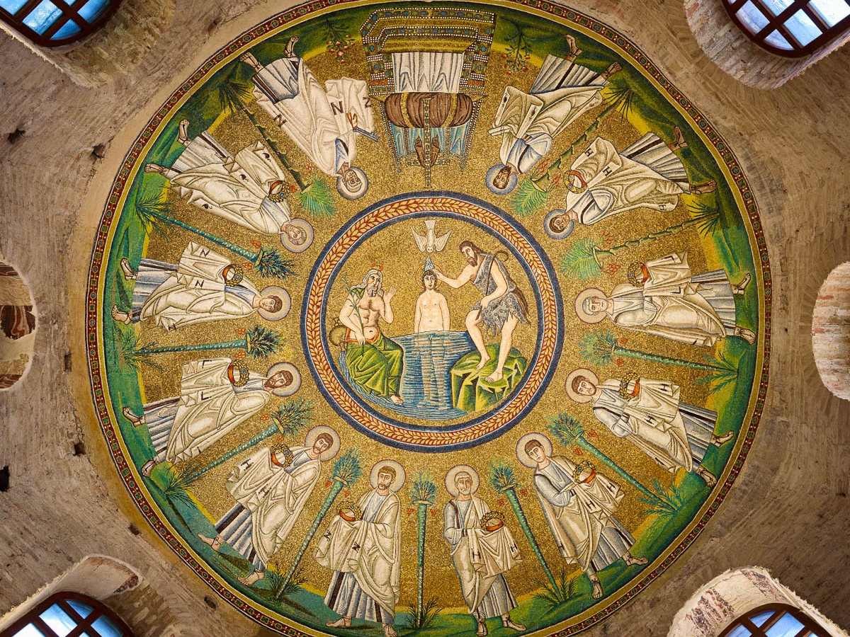 domes, Arian Baptistery, Ravenna, byzantine architecture